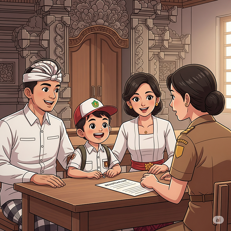 Ilustrasi Melakukan Daftar Ulang di Sekolah